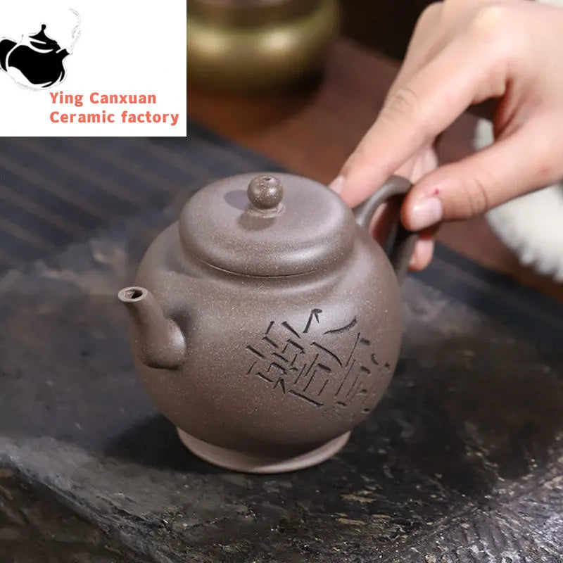 230ml Yixing Purple Clay Teapots Handmade Tea Pot Raw Ore Grey Section Mud Kettle Chinese High-end Zisha Tea Set Collection