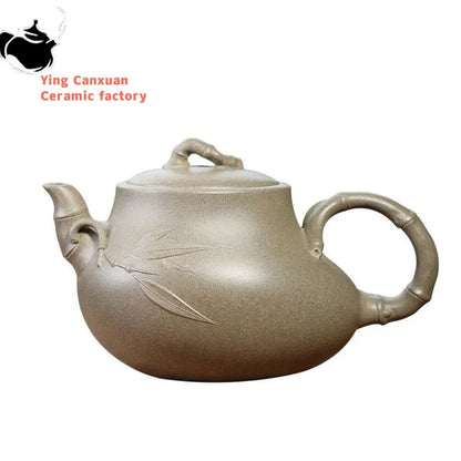 230ml Yixing Raw Ore Purple Clay Teapots Famous Handmade Bamboo Tea Pot Kettle Chinese High-end Zisha Tea Set Collection Gifts