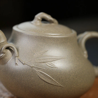 230ml Yixing Raw Ore Purple Clay Teapots Famous Handmade Bamboo Tea Pot Kettle Chinese High-end Zisha Tea Set Collection Gifts