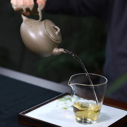 230ml Yixing Raw Ore Purple Clay Teapots Famous Handmade Bamboo Tea Pot Kettle Chinese High-end Zisha Tea Set Collection Gifts
