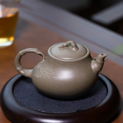 230ml Yixing Raw Ore Purple Clay Teapots Famous Handmade Bamboo Tea Pot Kettle Chinese High-end Zisha Tea Set Collection Gifts