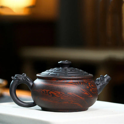 230ml Yixing Tradition Purple Clay Teapots Famous Handmade Tea Pot Raw Ore Old Purple Mud Beauty Kettle Chinese Zisha Tea Set