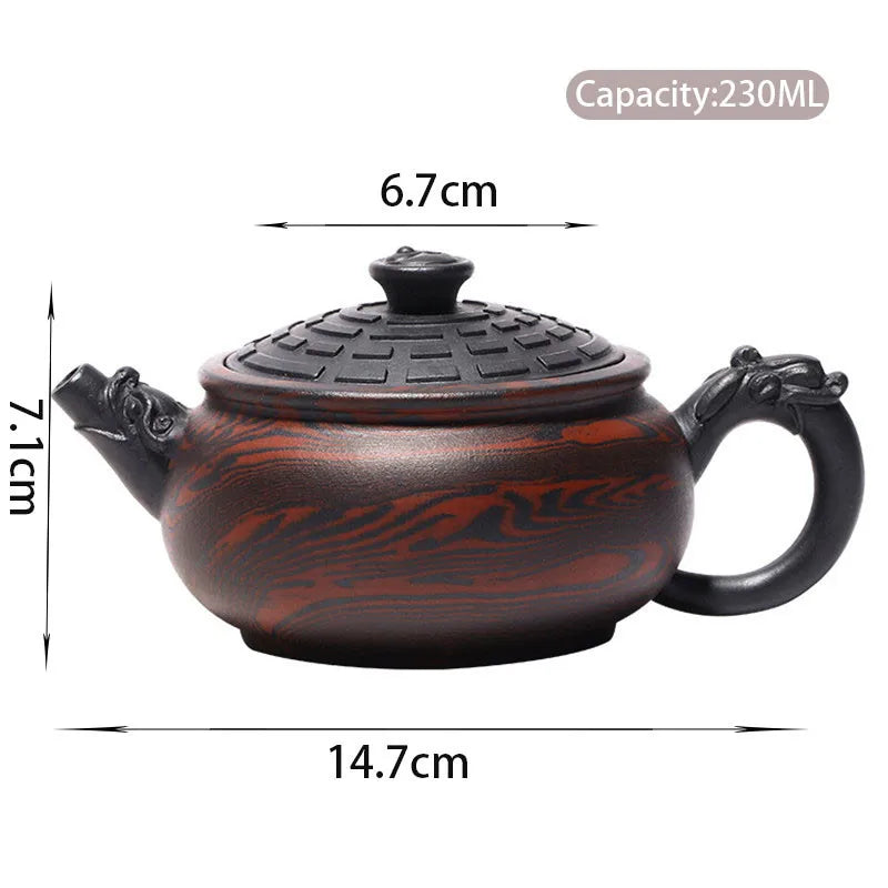 230ml Yixing Tradition Purple Clay Teapots Famous Handmade Tea Pot Raw Ore Old Purple Mud Beauty Kettle Chinese Zisha Tea Set