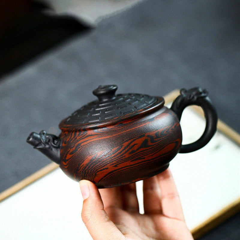 230ml Yixing Tradition Purple Clay Teapots Famous Handmade Tea Pot Raw Ore Old Purple Mud Beauty Kettle Chinese Zisha Tea Set