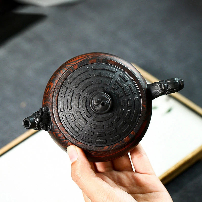 230ml Yixing Tradition Purple Clay Teapots Famous Handmade Tea Pot Raw Ore Old Purple Mud Beauty Kettle Chinese Zisha Tea Set