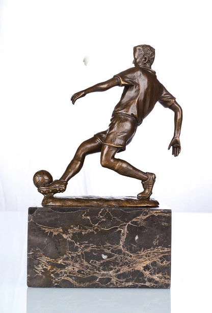 23CM HOME OFFICE Living Room football club WINE BAR SHOP TOP COOL Ornament Samba Soccer football SPORT Bronze carving Sculpture