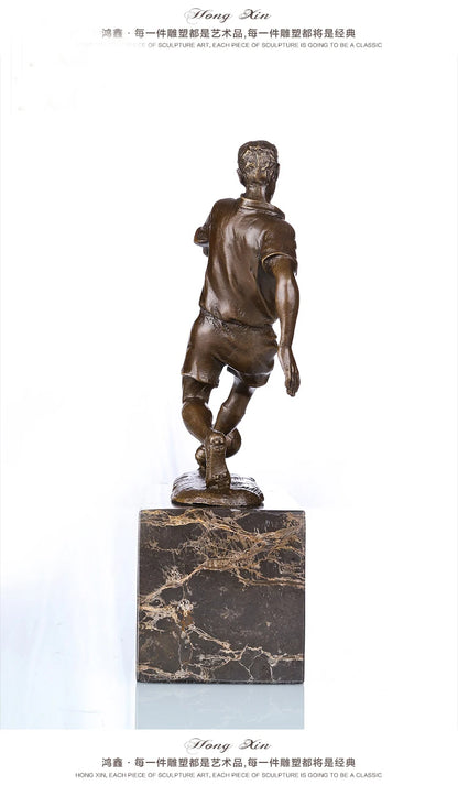 23CM HOME OFFICE Living Room football club WINE BAR SHOP TOP COOL Ornament Samba Soccer football SPORT Bronze carving Sculpture