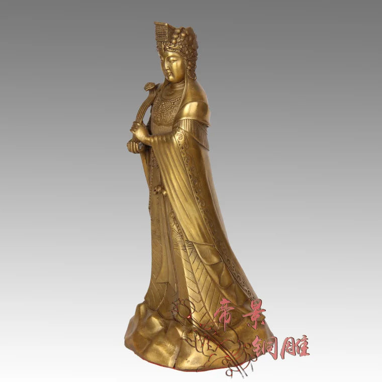 23CM office family shop efficacious Protection brass Sea God Mazu Guanyin bronze statue-bless Safety Health luck Talisman