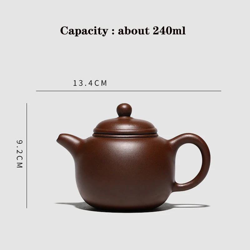 240CC Yixing Purple Clay Teapot Chinese Paozun Kettle Kung Fu Zisha Puer Tet Set Teaware Free Shipping