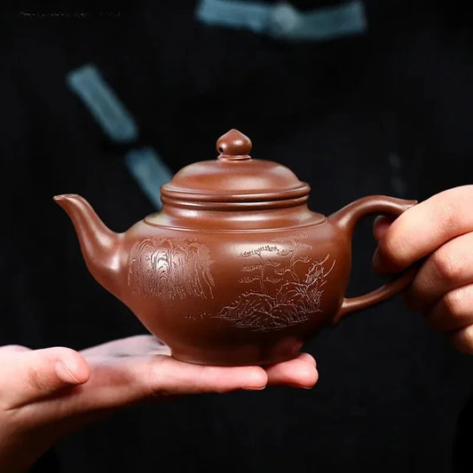 240ML Boutique Yixing Purple Clay Teapot Master Handmade Filter Beauty Kettle Customized Zisha Tea Set Home Chinese Tea Pot