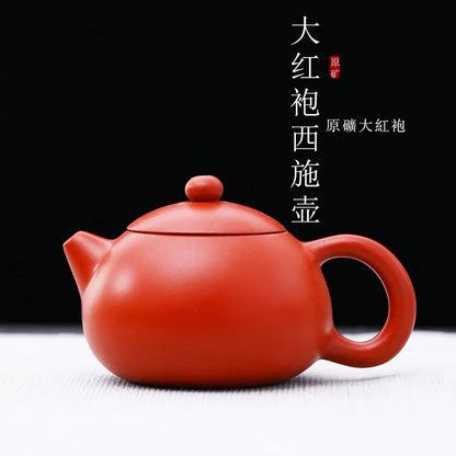 240ML Yixing Purple Clay Teapot Machine-made Xishi Tea Pot Raw Ore Dahongpao Quality Teaware Oolong Pu're Tea Set Filter Kettle