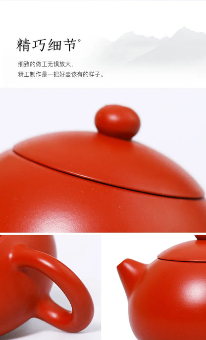 240ML Yixing Purple Clay Teapot Machine-made Xishi Tea Pot Raw Ore Dahongpao Quality Teaware Oolong Pu're Tea Set Filter Kettle