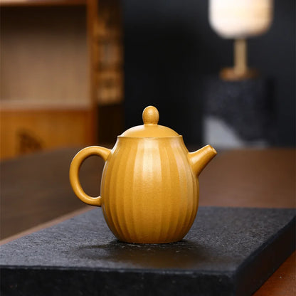 240cc Chinese teapot Yixing Purple Clay Pot Pure Handmade Original Gold Dragon Egg Pot Kung Fu Tea Set Teapot Small Capacity