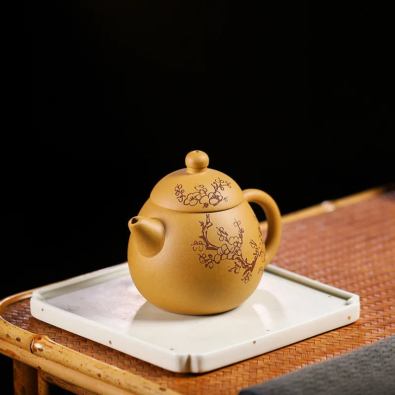 240cc Chinese teapot Yixing Purple Clay Pot Pure Handmade Original Gold Dragon Egg Pot Kung Fu Tea Set Teapot Small Capacity