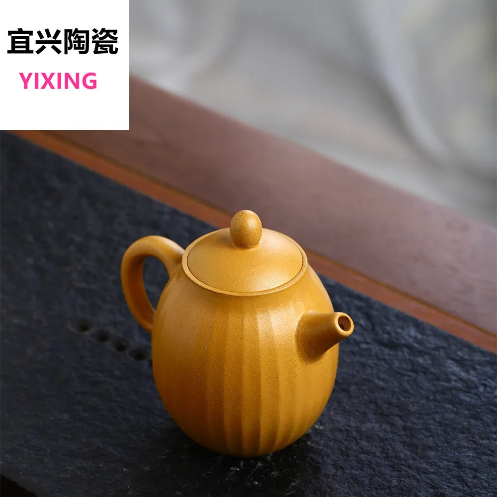 240cc Chinese teapot Yixing Purple Clay Pot Pure Handmade Original Gold Dragon Egg Pot Kung Fu Tea Set Teapot Small Capacity