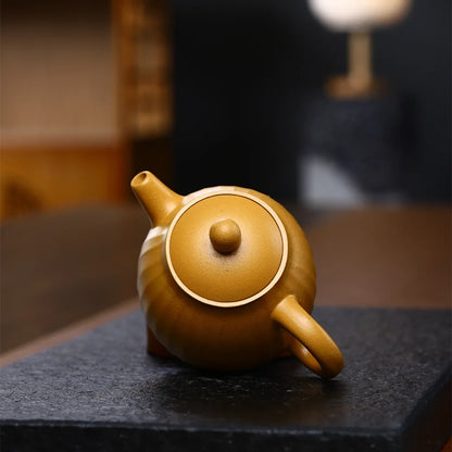 240cc Chinese teapot Yixing Purple Clay Pot Pure Handmade Original Gold Dragon Egg Pot Kung Fu Tea Set Teapot Small Capacity