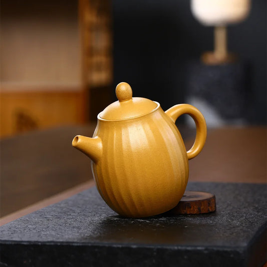 240cc Chinese teapot Yixing Purple Clay Pot Pure Handmade Original Gold Dragon Egg Pot Kung Fu Tea Set Teapot Small Capacity