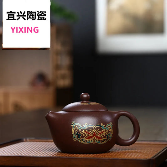 240cc Yixing Purple Clay Teapot Chinese Famous Handmade Xishi Tea Pot Authentic Zisha Tea Set Kung Fu Teaware Kettle