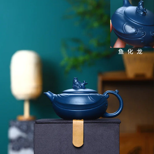 240cc Yixing tea pot purple clay Stone scoop teapot Chinese handmade Tea set Raw ore custom Authentic