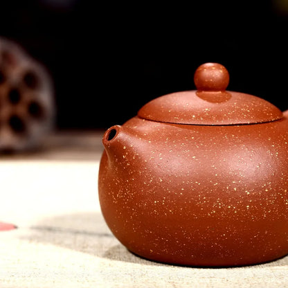 240ml Beautiful Teapot Chinese Yixing Xishi Tea Pot Kungfu Hand Made Potato Pot Dragon Blood Clay Tea Set Teapots
