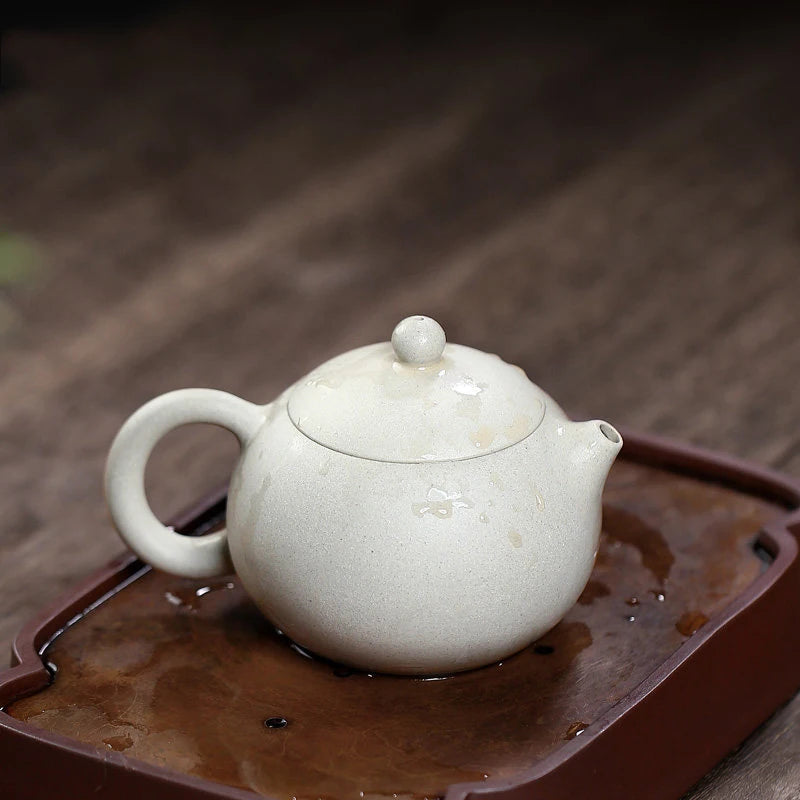 240ml Chinese Yixing High-end Purple Clay Teapots Mud-painted Peony Xishi Tea Pot Beauty Kettle Famous Handmade Zisha Tea Set