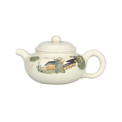 240ml Chinese Yixing High-end Purple Clay Teapots Mud-painted Peony Xishi Tea Pot Beauty Kettle Famous Handmade Zisha Tea Set