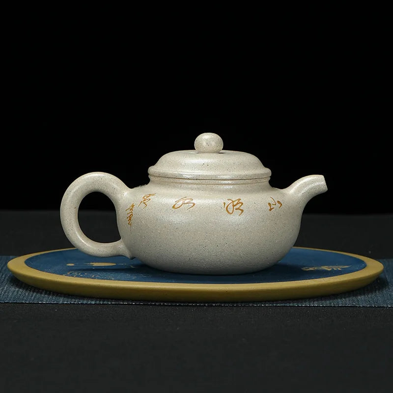 240ml Chinese Yixing High-end Purple Clay Teapots Mud-painted Peony Xishi Tea Pot Beauty Kettle Famous Handmade Zisha Tea Set