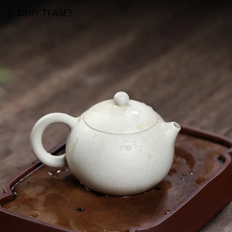 240ml Chinese Yixing High-end Purple Clay Teapots Mud-painted Peony Xishi Tea Pot Beauty Kettle Famous Handmade Zisha Tea Set
