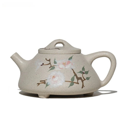240ml Chinese Yixing Purple Clay Teapot Home White Mud Stone Scoop Kettle Handmade Filter Tea Infuser Customized Zisha Tea Set