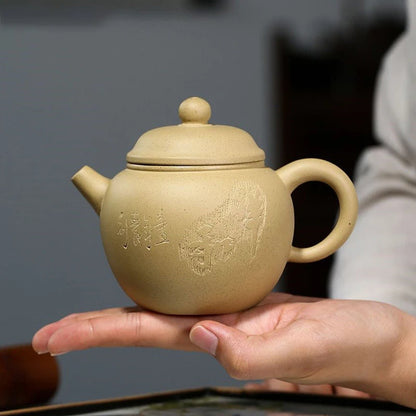 240ml Chinese Yixing Raw Ore Purple Clay Teapots Famous Artists Handmade Tea Pot Beauty Kettle Authentic Zisha Tea Set Teaware