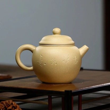 240ml Chinese Yixing Raw Ore Purple Clay Teapots Famous Artists Handmade Tea Pot Beauty Kettle Authentic Zisha Tea Set Teaware
