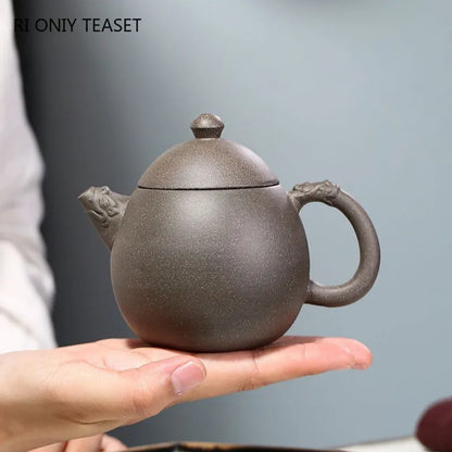 240ml Classic Yixing Purple Clay Teapots Handmade Section Mud Dragon Egg Tea Pot Zisha Beauty Filter Kettle Household Tea Set