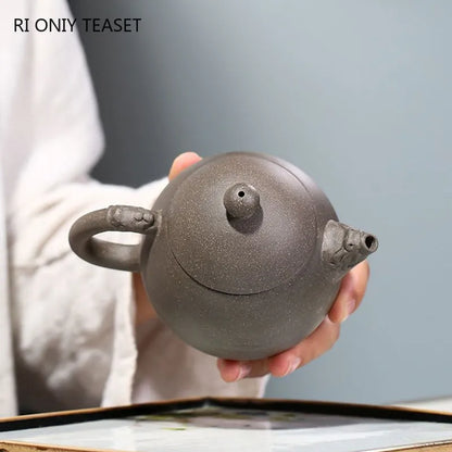 240ml Classic Yixing Purple Clay Teapots Handmade Section Mud Dragon Egg Tea Pot Zisha Beauty Filter Kettle Household Tea Set