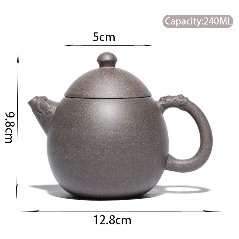 240ml Classic Yixing Purple Clay Teapots Handmade Section Mud Dragon Egg Tea Pot Zisha Beauty Filter Kettle Household Tea Set