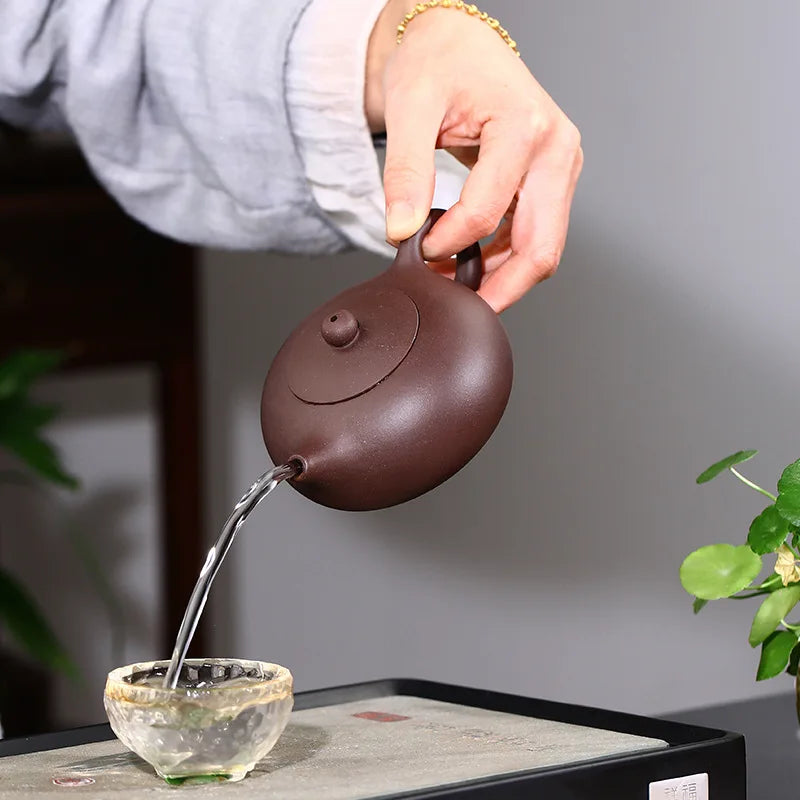 240ml Hand-painted Orchid Beauty Tea Infuser Yixing Purple Clay Tea Pot Raw Ore Zhu Mud Filter Teapot Chinese Zisha Tea Set