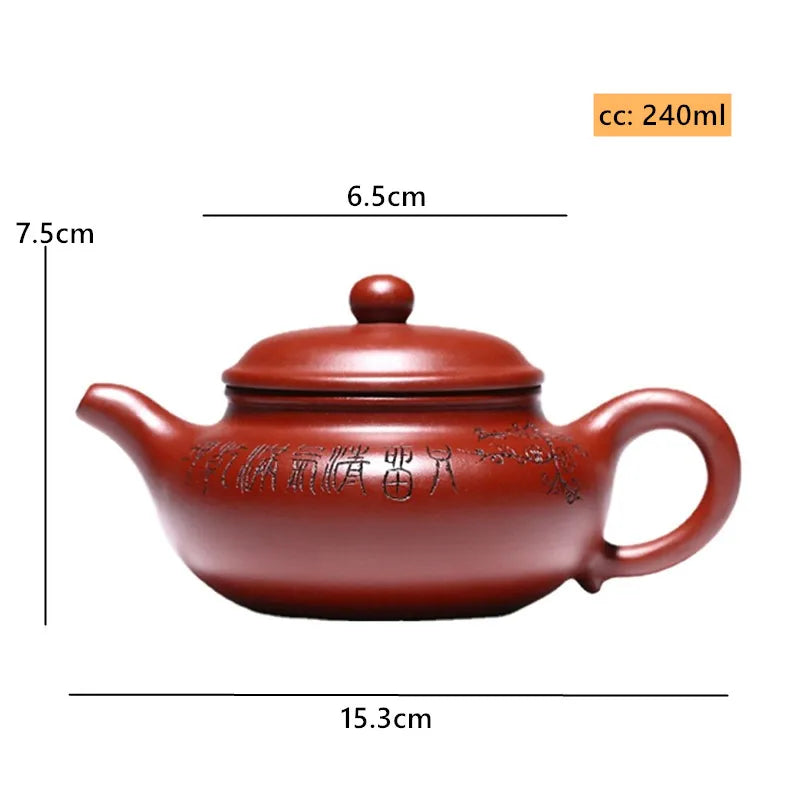 240ml Master Handmade Yixing Purple Clay Teapot Dahongpao Filter Tea Infuser Custom Tea Accessories Chinese Zisha Tea Set