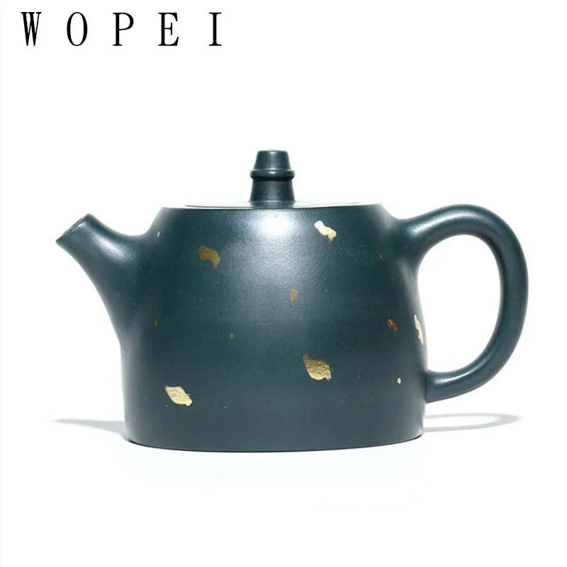 240ml Yixing High-end Purple Clay Teapot Master Handmade Tea Pot Raw Ore Dark Green Mud Kettle Collection Chinese Zisha Tea Set