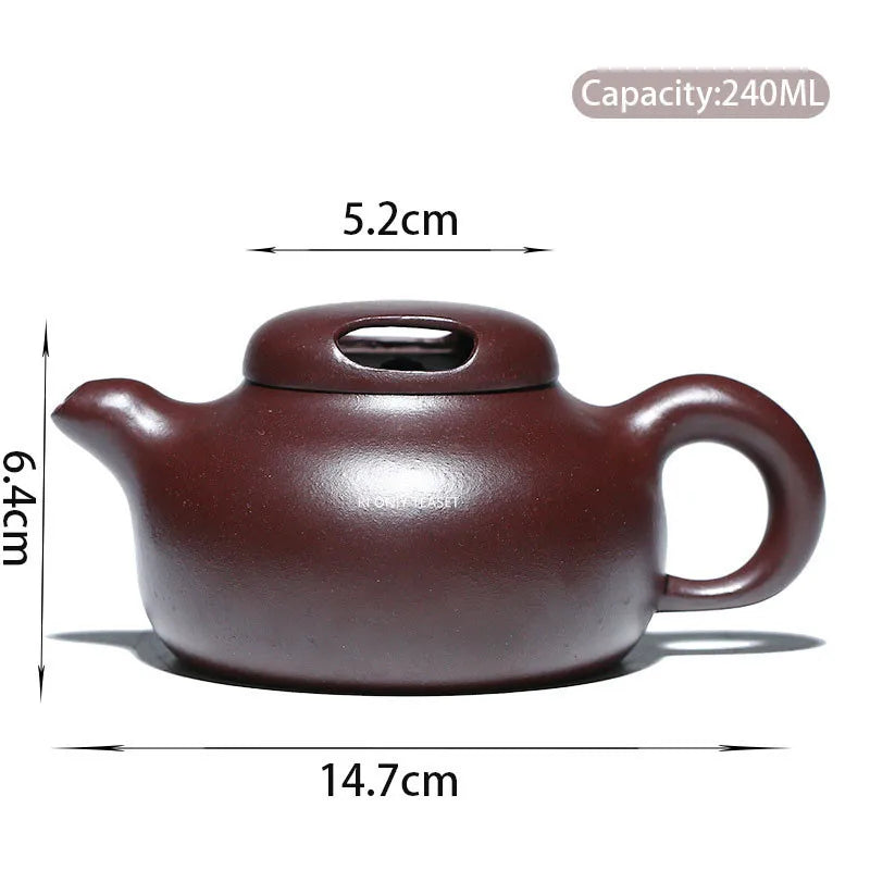 240ml Yixing High-end Purple Clay Teapots Famous Handmade Tea Pot Raw Ore Zhu Mud Kettle Chinese Zisha Tea Set Collection Gifts