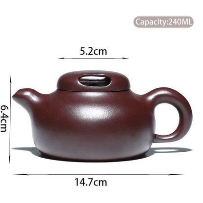 240ml Yixing High-end Purple Clay Teapots Famous Handmade Tea Pot Raw Ore Zhu Mud Kettle Chinese Zisha Tea Set Collection Gifts