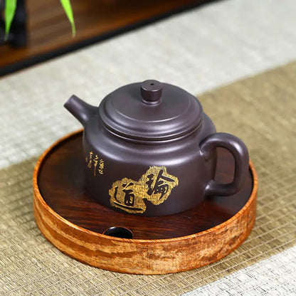 240ml Yixing Purple Clay Pot Handmade Brewing Teapot Home Kung Fu Tea Set Black Clay Pot