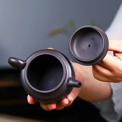 240ml Yixing Purple Clay Pot Handmade Brewing Teapot Home Kung Fu Tea Set Black Clay Pot