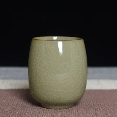 240ml marked cup longquan celadon porcelain tea cup brother kiln geyao crackle glaze ceramic kungfu tea cups for Pu'er tea new