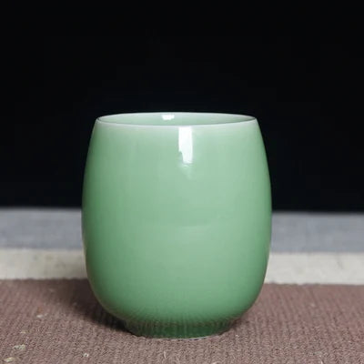 240ml marked cup longquan celadon porcelain tea cup brother kiln geyao crackle glaze ceramic kungfu tea cups for Pu'er tea new
