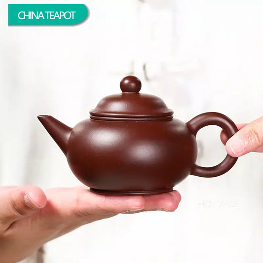 160ml Yixing Famous Purple Clay Teapot Raw Ore Purple Zhu Mud Handmade Tea Pot Beauty Kettle Chinese Authentic Zisha Tea Set