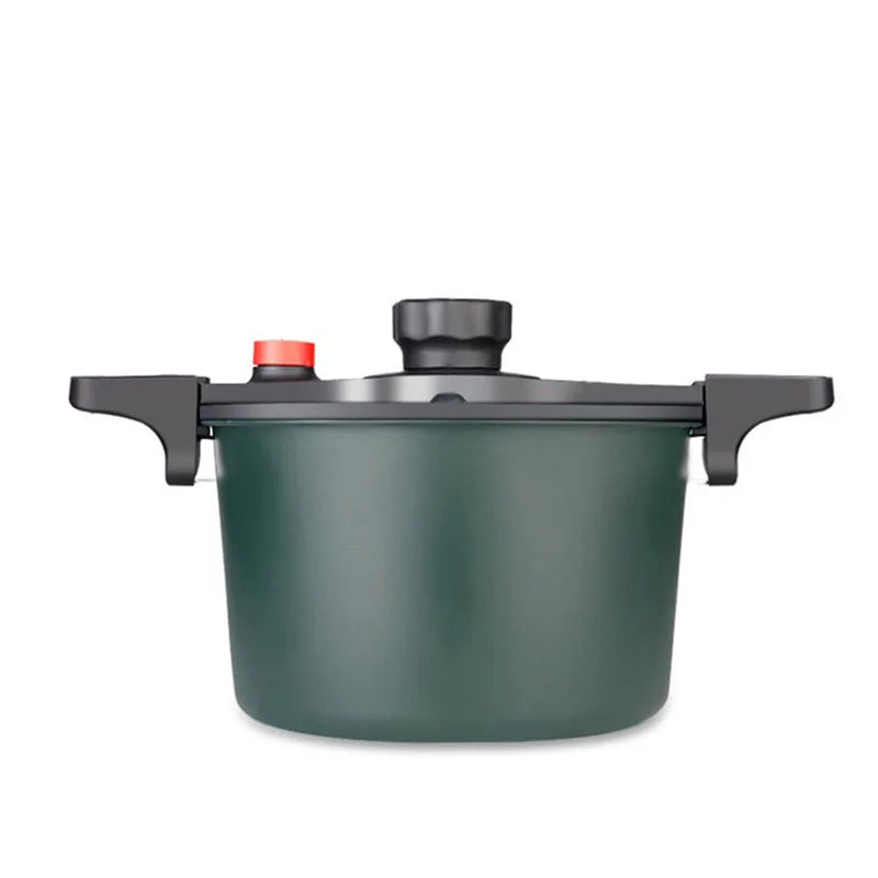 24CM/6L Green Cast Iron Pressure Cooker Outdoor Camping And Kitchen Pot General Purpose For Induction Cookers And Gas Cookers