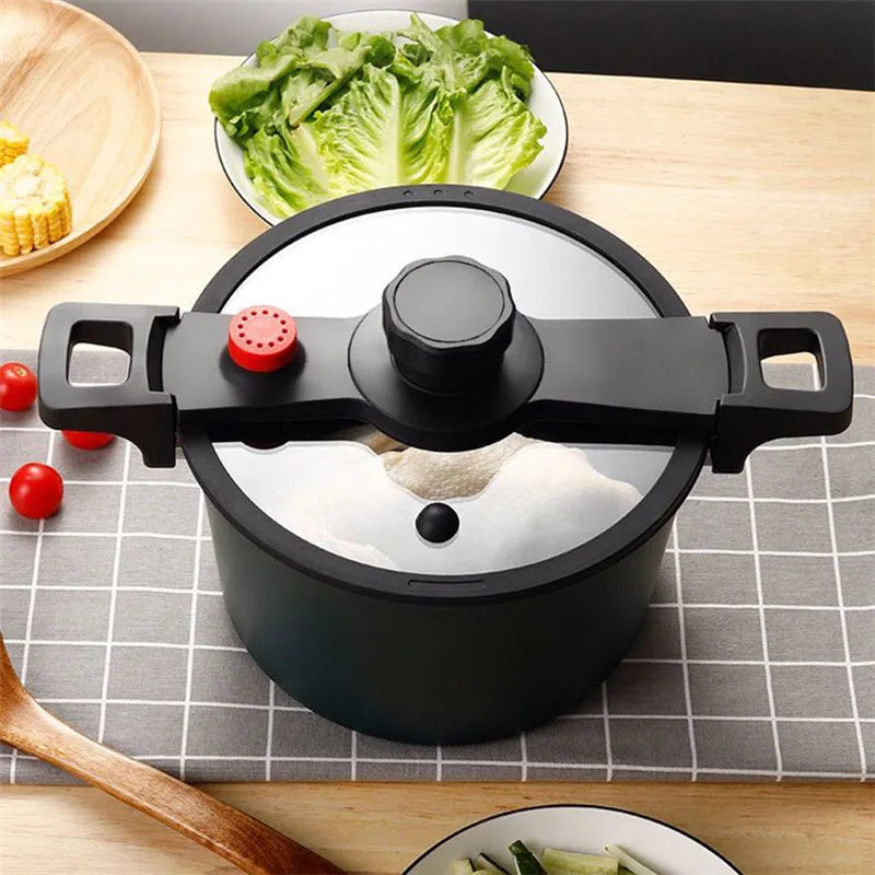 24CM/6L Green Cast Iron Pressure Cooker Outdoor Camping And Kitchen Pot General Purpose For Induction Cookers And Gas Cookers