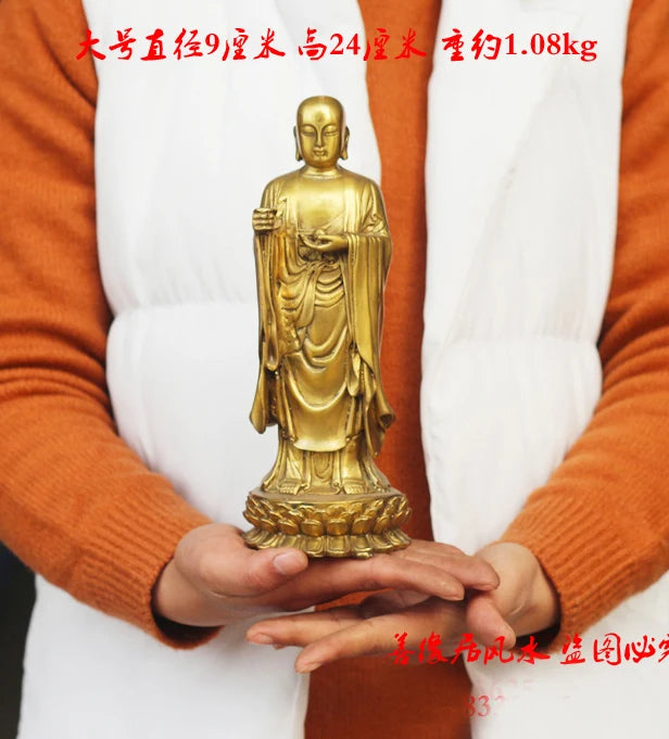 24CM # blessing Company SHOP Store home TOP efficacious Talisman Protection- DIZANG ksitigarbha Buddha Chinese FENG SHUI statue