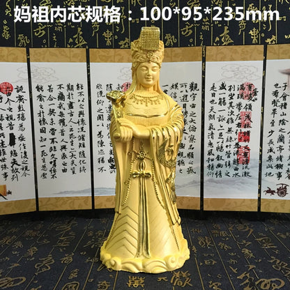 24CM large # BEST GIFT Southeast Asia  HOME company SHOP Talisman gold-plating Mazu, the sea god Matsu Bless Auspicious buddha