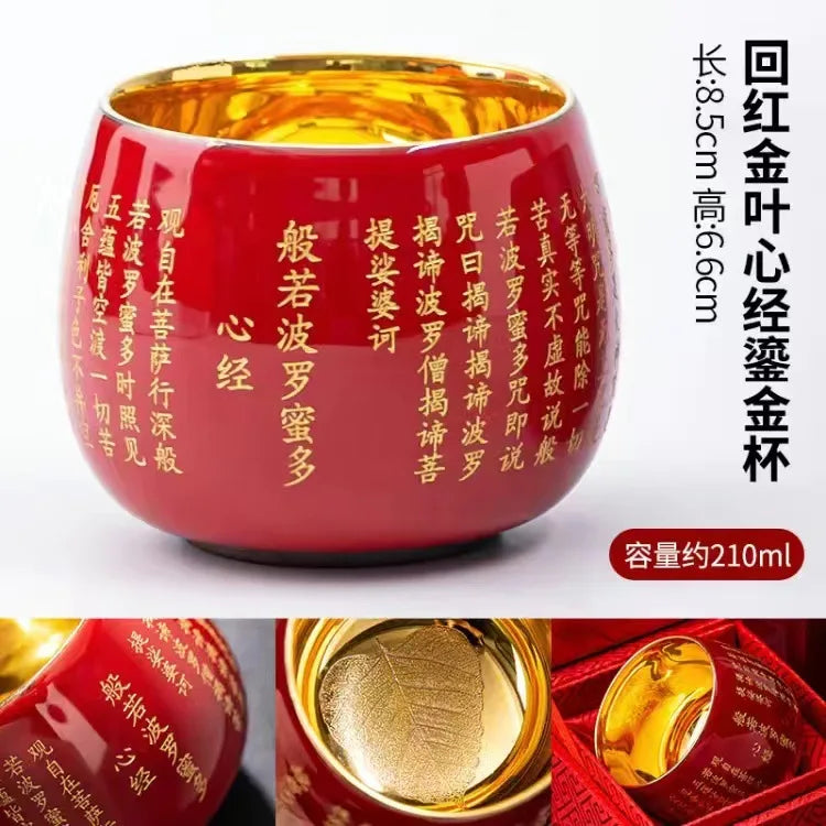 24K Gilt Suet Jade Porcelain Cup Jianzhan Tea Calendula Tiger Master Gift Box Personal Ceramic Cups Teaware Kitchen Dining Bar
