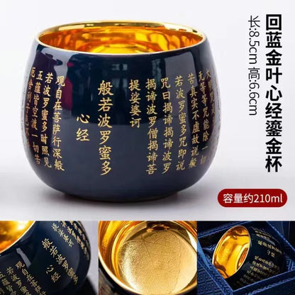 24K Gilt Suet Jade Porcelain Cup Jianzhan Tea Calendula Tiger Master Gift Box Personal Ceramic Cups Teaware Kitchen Dining Bar